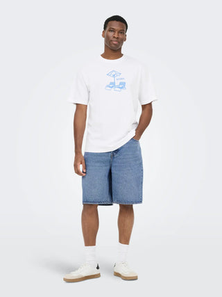 ONLY&SONS FIVE BERMUDA BAGGY IN DENIM 22029893 MBD