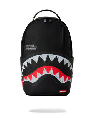 SPRAYGROUND SHARK CENTRAL BLACK EMBROIDEDRED SHARK   ZAINO B9629
