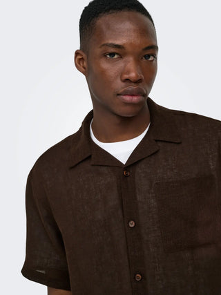 ONLY&SONS LAURENCE CAMICIA IN LINO MANICA CORTA 22036242 CFB