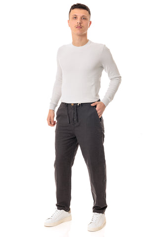 IMPURE MILES CHINO PANTALONE IN MISTO LINO CONFORT UOMO MILES MLNC10