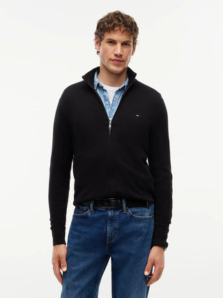 TOMMY HILFIGER PIMA ORG MAGLIONE CON ZIP MW28050 BDS