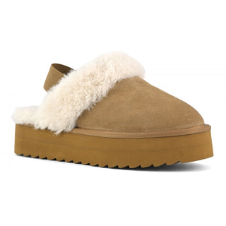 COLORS OF CALIFORNIA W PLATFORM SLIPPER IN SUEDE CON CHIUSURA A CINTURINO DONNA YWPLA07 TAN