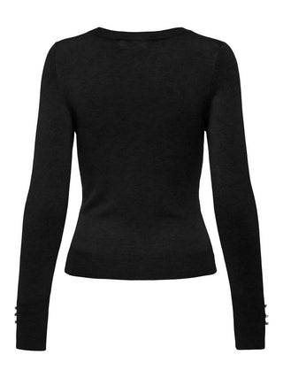ONLY VENICE LONG SLEEVE SWEATER WITH BUTTONS ON THE SLEEVE WOMEN 15331686 BLK