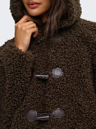 ONLY GIUBBOTTO EIRA CON EFFETTO TEDDY DUFFLE E CAPPUCCIO 15373881 DMS