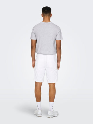 ONLY&SONS BERMUDA IN LINO MARK 0011 UOMO 22024940 WHT