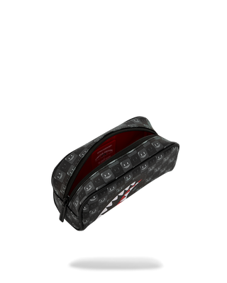 SPRAYGROUND SHARKS IN PARIS WTF BUBBLY BLACK CHECK POUCH ASTUCCIO B9316