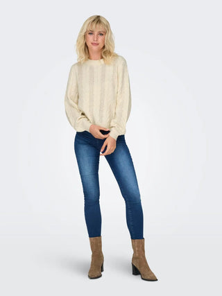 ONLY RUBINA PERFORATED CREW NECK SWEATER WOMEN 15317515 WTG