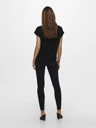 ONLY T-SHIRT SMILLA SHORT SLEEVE TOP WOMEN 15231005 BLK