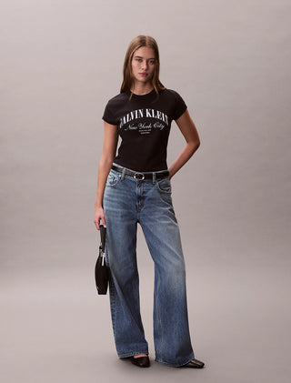 CALVIN KLEIN JEANS T-SHIRT GRAPHIC CON LOGO GRANDE CK DONNA LV047F815G UB1