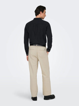 ONLY&SONS BOB PANTALONE IN MISTO LINO UOMO 22031565 SVL