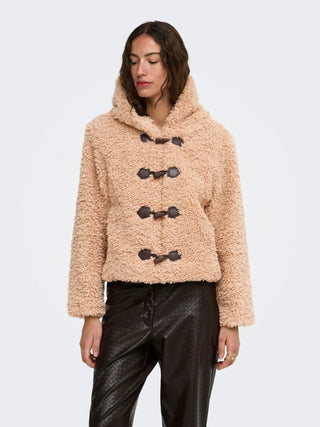 ONLY GIUBBOTTO EIRA CON EFFETTO TEDDY DUFFLE E CAPPUCCIO 15373881 CSD
