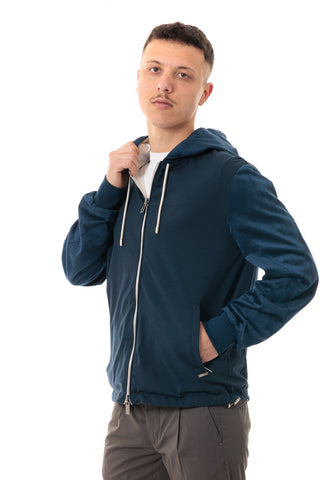MARKUP GIUBBOTTO CON CAPPUCCIO REVERSIBILE COMBINATO UOMO MK894014 BLU