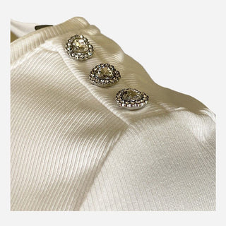 ONLY T-SHIRT CHECKIE LONG SLEEVE CREW NECK WITH BUTTONS ON THE SHOULDER WOMEN 15330371 CLD