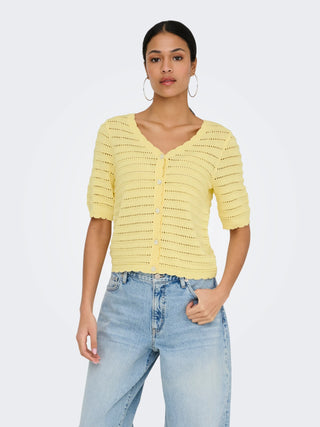 JACQUELINE DE YONG ANJA CARDIGAN CON SCOLLO A V 15366211 DEC