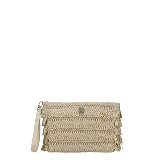 HATYOU POCHETTE CARTA TESSILE CON FRANGE 27 X 8 X 18 BP0365 NAT