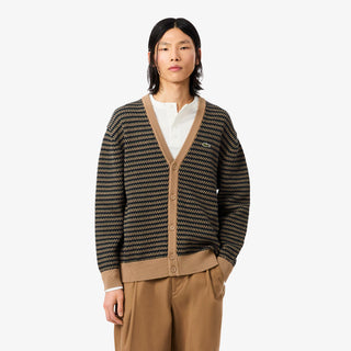 LACOSTE CARDIGAN A RIGHE UOMO AH8567 XEI