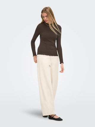 ONLY EMMA T-SHIRT GIROCOLLO A COSTINE 15180040 BRK