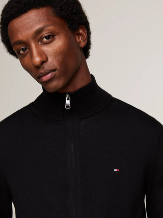 TOMMY HILFIGER PIMA ORG MAGLIONE CON ZIP MW28050 BDS
