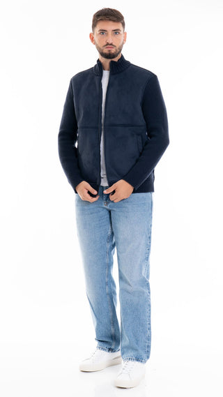 MARKUP GIUBBOTTO LUPETTO COMBINATO IN MAGLIA UOMO MK794069 BLU