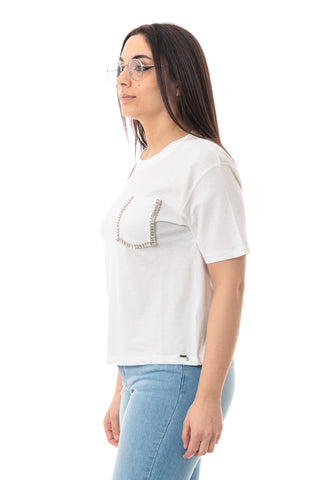 MARKUP CREW NECK T-SHIRT WITH POCKET WOMEN MW861004 OFW