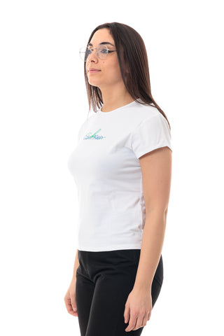 CALVIN KLEIN JEANS T-SHIRT WITH CK LOGO SLIM WOMEN LV047B828G YAA