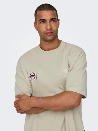 ONLY&amp;SONS MEN'S T-SHIRT LENNY OVERSIZE ELEMENT SHORT SLEEVES 22028675 SVL