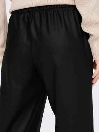 ONLY PANTALONI POPSTAR MW WIDE COATED DONNA 15267810 BLK