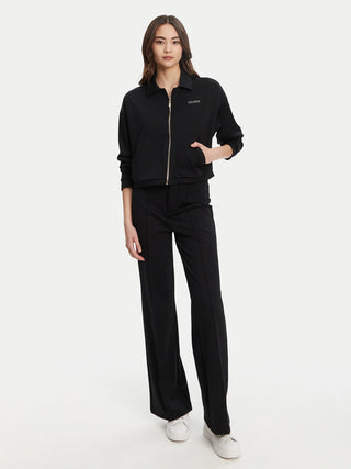 GUESS FELPA CARLA CROP CON ZIP DONNA V5YL08KCX42 JBLK