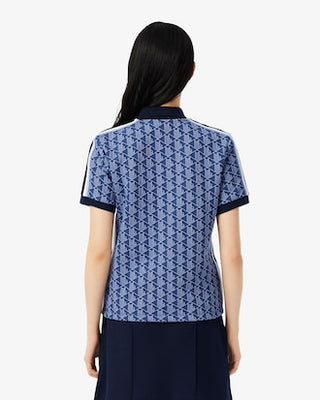 LACOSTE POLO DONNA LACOSTE SLIM FIT IN JACQUARD CON MONOGRAMMA DF3364 AIT
