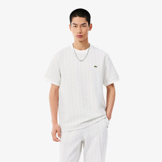 LACOSTE T-SHIRT SLIM FIT CON MONOGRAMMA JACQUARD UOMO TH1197 4IW