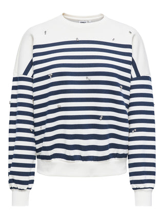 ONLY ADELE FELPA CON STRISCE COLORATE E STRASS DONNA 15358792 CNK