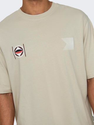 ONLY&amp;SONS MEN'S T-SHIRT LENNY OVERSIZE ELEMENT SHORT SLEEVES 22028675 SVL