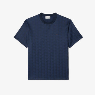 LACOSTE T-SHIRT JACQUARD CON MONOGRAMMA UOMO TH1985 166