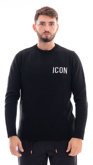 ICON MAGLIONE CON ROTTURE UOMO IU9057M NER