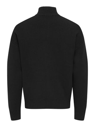 ONLY&SONS CARDIGAN BLAKE A COLLO ALTO CON ZIP 22035808 BLK