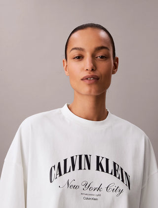 CALVIN KLEIN JEANS T-SHIRT CROPPED CON LOGO GRANDE CK DONNA LV047F813G YAF
