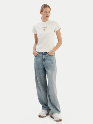 GUESS COLETTE T-SHIRT GIROCOLLO CON LOGO V4YI21 KCDH1 D001