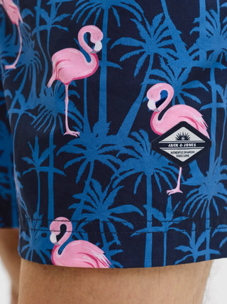 JACK&JONES MAUI VIBES BOXER MARE A FANTASIA CON FENICOTTERO 12291426 NVB