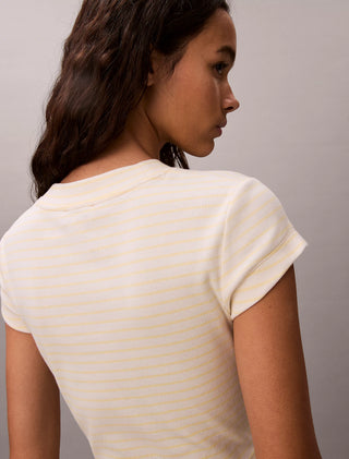 CALVIN KLEIN JEANS T-SHIRT STRIPED A COSTINE MONOLOGO CK DONNA LV047F833G XBS