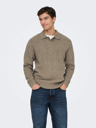 ONLY&SONS POLO DALE A MANICHE LUNGHE 22033324 WLT