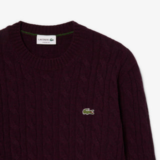 LACOSTE MAGLIONE LACOSTE GIROCOLLO A TRECCE IN LANA CARDATA AH2924 3KE