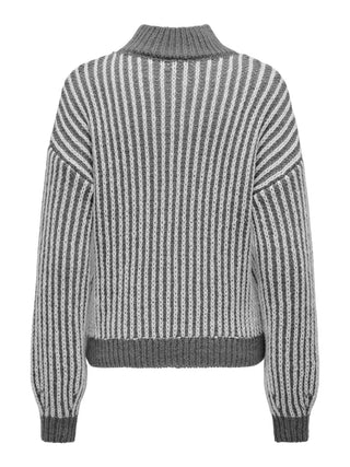 JACQUELINE DE YONG PULLOVER ALLY MANICA LUNGA DONNA (DECEMBER SKY/CLOUD DANCER) 15328368 DSC