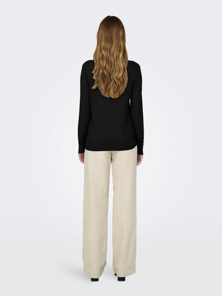 JACQUELINE DE YONG MALOU LONG SLEEVE SWEATER WITH BUTTONS ON THE SLEEVE WOMEN 15312026 BLK