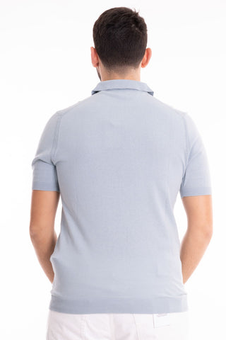MARKUP SHORT SLEEVE DERBY POLO SHIRT IN DYED LINEN MK690016 CLE