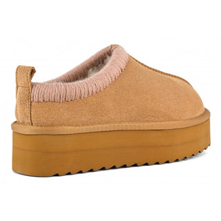 COLORS OF CALIFORNIA EGGY PLATFORM STITCHING BOOT WOMEN YWPLA13 TAN