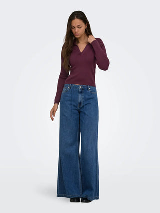 ONLY ONLY KAYA POLO MANICA LUNGA CON SCOLLO A V 15344841 FIG