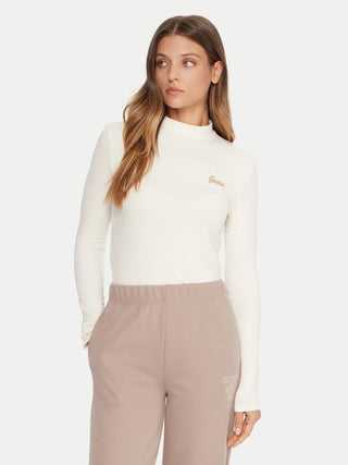 GUESS TOP ALBA COLLO ALTO MANICA LUNGA DONNA V5BP10KCBF1 A10F