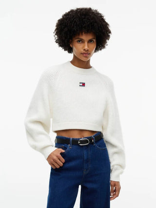 TOMMY HILFIGER TJW MAGLIONE CROP CON LOGO ALPACA DW22024 YBH