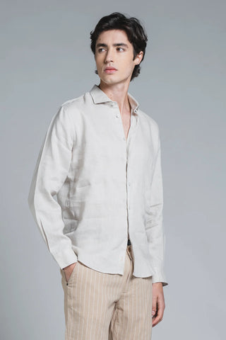 IMPURE CAMICIA CON COLLETTO FRANCESE UOMO 100% LINO RILEY LINC56