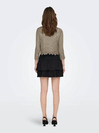 JACQUELINE DE YONG CARDIGAN SUN 3/4 CROPPED SENZA BOTTONI TRAFORATO DONNA 15184486 SPT